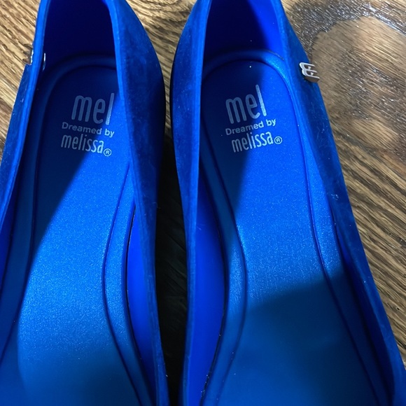 Mini Melissa blue suede peep toe show size 2 NWOT - Picture 7 of 7